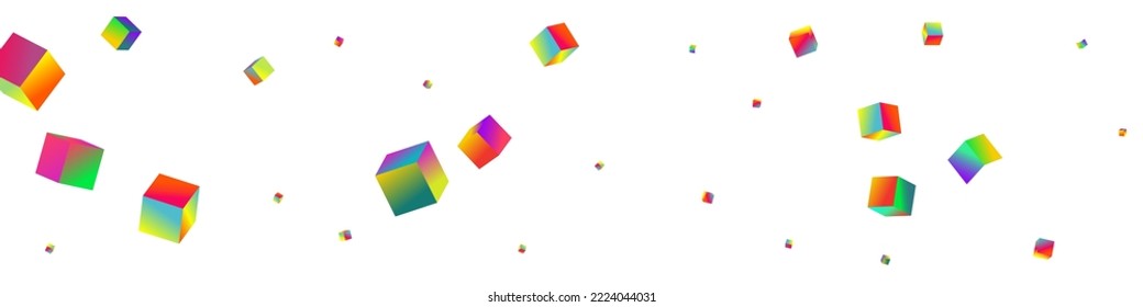 Fondo Panorámico Blanco Holográfico Vector de Ladrillo. Cubierta de cubo brillante arcoiris. 3d Plantilla Rhombus. Papel metálico de elemento brillante.