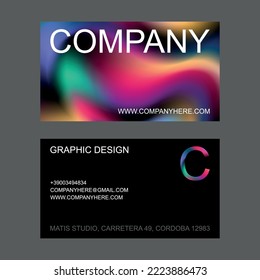Holographic business card abstract wave gradient, organic minimalist style. Trendy creative template, vector grid natural layout. Brand company vintage background, hipster design wallpaper, cover blur