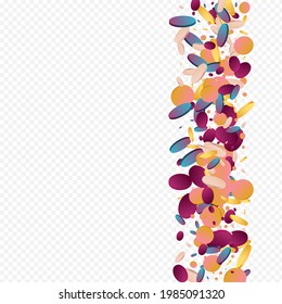Holografische Circle Carnaval transparenter Hintergrund. Gradient Flying Confetti Muster. Abstrakte Einladung. Zauberhafte KarnevalIllustration.