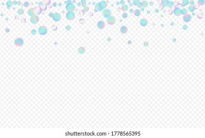 Holographic Circle Festival Transparent Background. Rainbow Abstract Polka Design. Fun Pattern. Colorful Celebration Illustration.