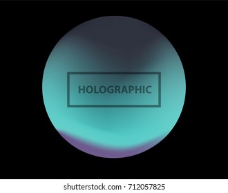 Holographic circle on dark background.
