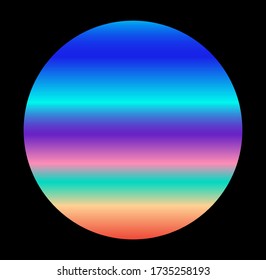 Holographic circle. Vaporwave and Synthwave style simple illustration.