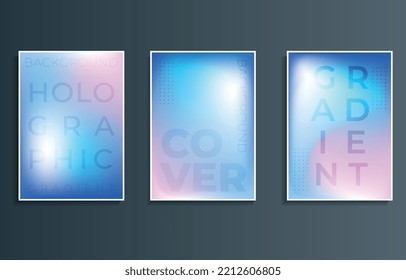 fondo abstracto de degradado de color holográfico. conjunto de estilos de malla archivo de pasos vectoriales de diseño editable.
