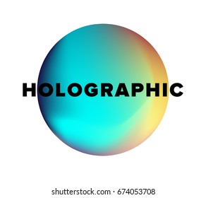 Holographic colorful circle on white background.