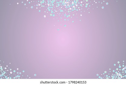 Holographic Confetti Carnaval Blue Background. Gradient Fun Round Wallpaper. Effect Backdrop. Colorful Transparent Design.