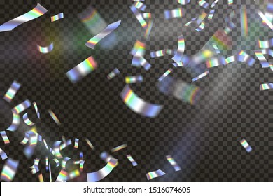 Holographic confetti falling. EPS 10.