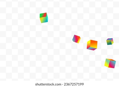 Fondo transparente del vector de confetti holográfico. Tapa del Rhombus brillante del arco iris. Folleto de bloques geométricos. Papel gráfico de caja iridiscente.