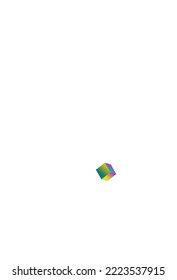 Holographic Confetti Vector White Background. Bright 3d Brick Pattern. Style Cube Cover. Gradient Polygon Graphic Paper.