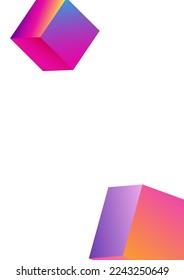 Holographic Confetti Vector White Background. Iridescent Style Brick Pattern. 3d Element Brochure. Multicolored Polygon Metal Cover.