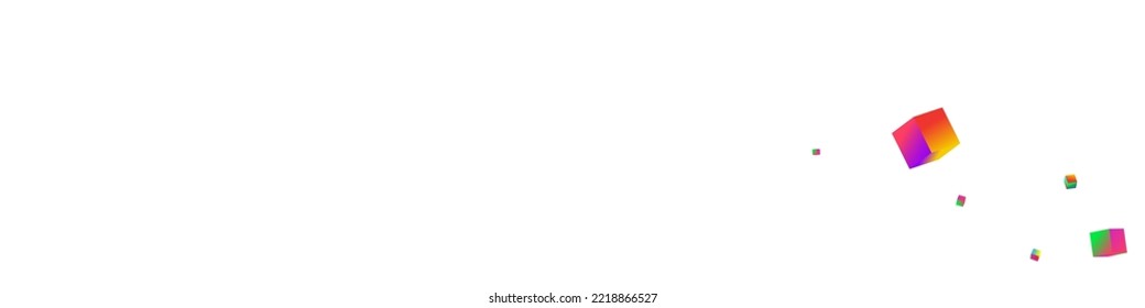 Fondo Panorámico Blanco Holográfico Vector Confetti. Folleto de ladrillo de estructura de arcoiris. Fondo de escritorio de metal Block. Plantilla de perspectiva de elemento de degradado.