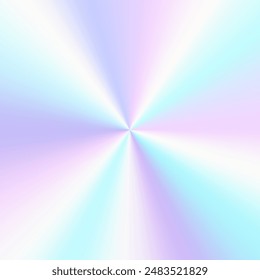 Holographic conical gradient background. Multicolor radial ray texture.