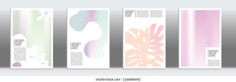 Holographic cover. Exotic flyer on rainbow background.  Fluid poster design.  Brochure foil design. Holographic backdrop. Stylish vector cover design.  Abstract gradient vintage texture.