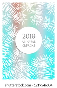 Holographic cover. Iridescent geometric minimal brochure. Holo retro background. Foil simple flyer. Exotic plants backdrop. Fun fluid backdrop. Geometric retro brochure. Foil card.