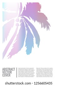 Holographic cover. Iridescent geometric minimal brochure. Holo retro background. Foil simple flyer. Exotic plants backdrop. Fun fluid backdrop. Geometric retro brochure. Foil card.