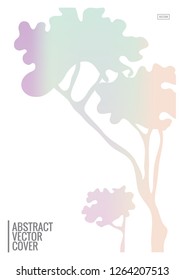 Holographic cover. Iridescent geometric minimal brochure. Holo retro background. Foil simple flyer. Exotic plants backdrop. Fun fluid backdrop. Geometric retro brochure. Foil card.