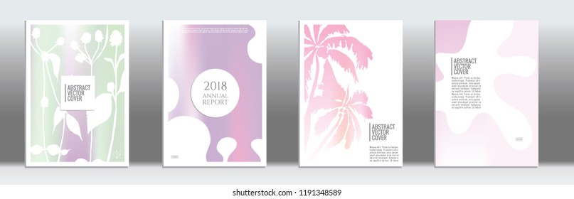 Holographic cover. Minimal flyer on light background.  Fluid poster design.  Brochure template design. Holographic backdrop. Stylish vector cover design.  Abstract gradient retro texture.
