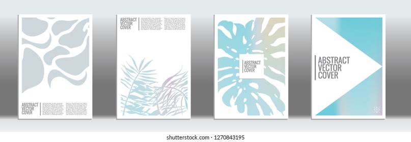 Holographic cover. Minimal flyer on light background.  Liquid design. Brochure template design. Holo backdrop. Stylish vector cover design.  Abstract gradient retro texture.