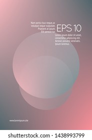 Holographic cover with radial fluid. Geometric shapes on gradient background. Modern hipster template for placard, presentation, banner, flyer, brochure. Minimal holographic cover in neon colors.
