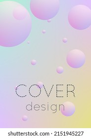 Holographic cover with radial fluid. Geometric shape on gradient background. Modern hipster template for placard, presentation, banner, flyer, report, brochure. Minimal holographic cover, neon colors.