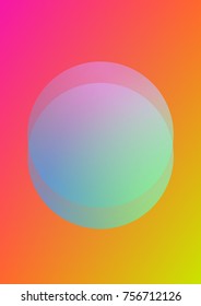 Holographic cover with radial fluid. Geometric shapes on gradient background. Modern hipster template for placard, presentation, banner, flyer, brochure. Minimal holographic cover in neon colors.
