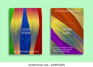 
Holographic cover template. Trendy labels for packaging. Beautiful colorful brochure backgrounds.