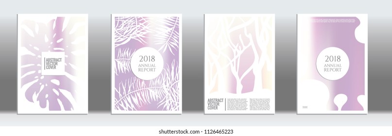 Holographic cover. Tropical flyer on rainbow background.  Fluid poster design.  Brochure foil design. Holographic backdrop. Stylish vector cover design.  Abstract gradient retro texture.