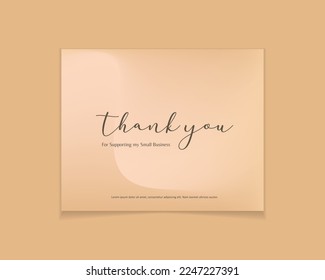 holographic desert texture background thank you card design template, light sand color greeting card mockup, thanksgiving card for small online business order