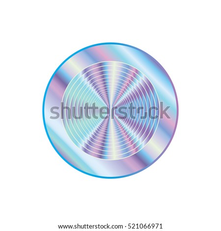 Holographic design circle illustration round shape sticker emblem