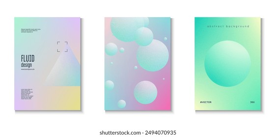 Holographic Design. Grain 3d Background. Hologram Banner. Creative Elements. Pink Noise Abstract Set. Geometric Sphere Template. Gradient Shape. Violet Holographic Design