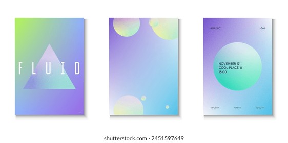 Holografisches Design. Körniger Verlaufshintergrund. Pink Noise 3D Set. Lebhafter Banner. Multiplizieren der Trenddarstellung. Elegante Elemente. Minimales Poster. lila holografisches Design