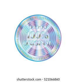 Holographic design illustration round shine shape sticker original quality emblem