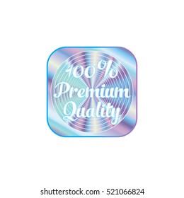 Holographic design illustration square shape sticker premium quality emblem
