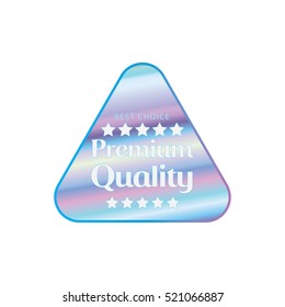 Holographic design illustration triangle shape sticker premium quality emblem