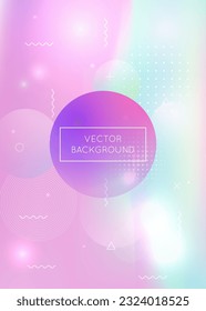 Holographic Design. Purple Tech Presentation. Hologram Pattern. Retro Vector. Hipster Fluid. Round Business Backdrop. Simple Flyer. Summer Dots. Blue Holographic Design