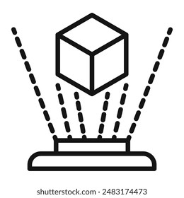 Holographic Display icon Black line art vector