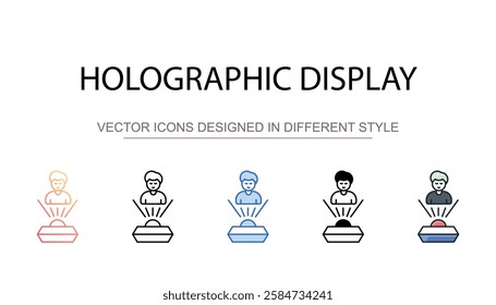 Holographic Display icon design with white background stock illustration