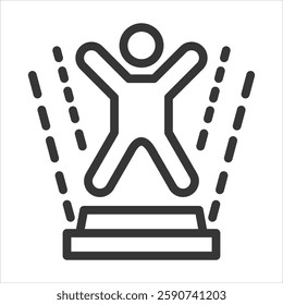 Holographic Display Outline Icon Vector Illustration