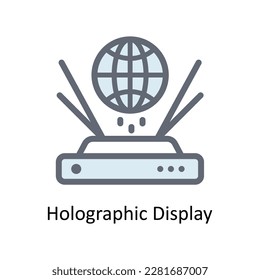 Holographic Display Vector   Fill outline Icons. Simple stock illustration stock