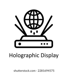 Holographic Display Vector    outline Icons. Simple stock illustration stock