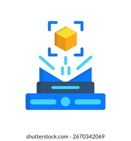 Holographic Displays Icon Flat Vector Illustration
