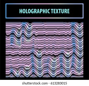 Holographic distorted waves on dark background.