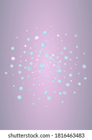 Holographic Dot Fun Blue Background. Hologram Celebration Splash Illustration. Invitation Pattern. Magic Carnival Backdrop.