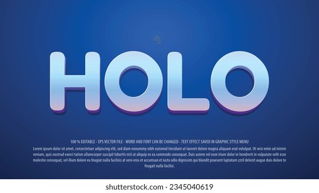 Holographic editable text effect with 3d style use for logo and business brand