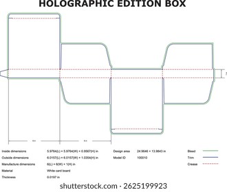 Holographic Edition Box Die Cut Template Packaging Design Blueprint