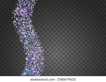 Holographic Effect. 3d Isolated Explosion. Digital Design. Party Background. Purple Happy Confetti. Glare Concept. Falling Banner. Transparent Burst. Blue Holographic Effect