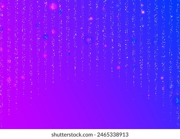 Holographic Effect. Carnival Sparkle. Iridescent Paper. Cristal Design. Laser Colourful Explosion. Disco Texture. Modern Poster. Purple Light Confetti. Blue Holographic Effect