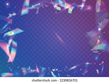 Holographic Effect. Disco Prismatic Template. Glitch Sparkles. Bokeh Texture. Violet Shiny Background. Luxury Art. Bright Foil. Party Prism. Purple Holographic Effect