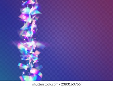 Holographic Effect. Flying Foil. Party Design. Pink Shiny Confetti. Retro Multicolor Backdrop. Unicorn Art. Falling Texture. Bokeh Glitter. Violet Holographic Effect
