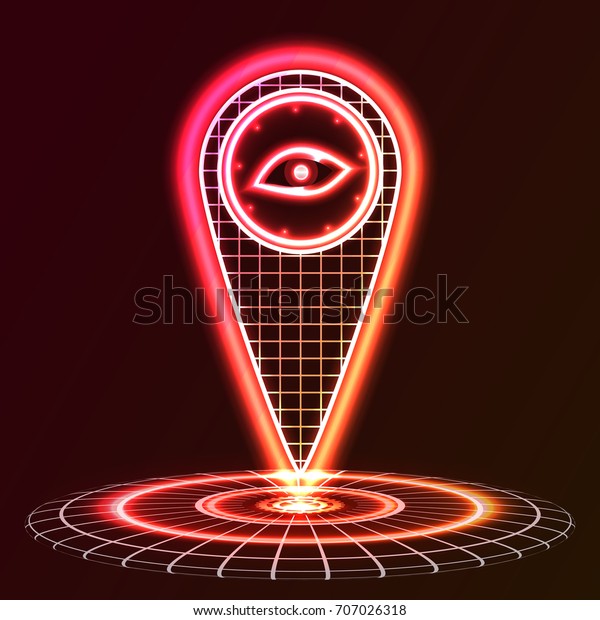 Holographic energy label, globe,\
abstraction, technology. Vector\
illustration.