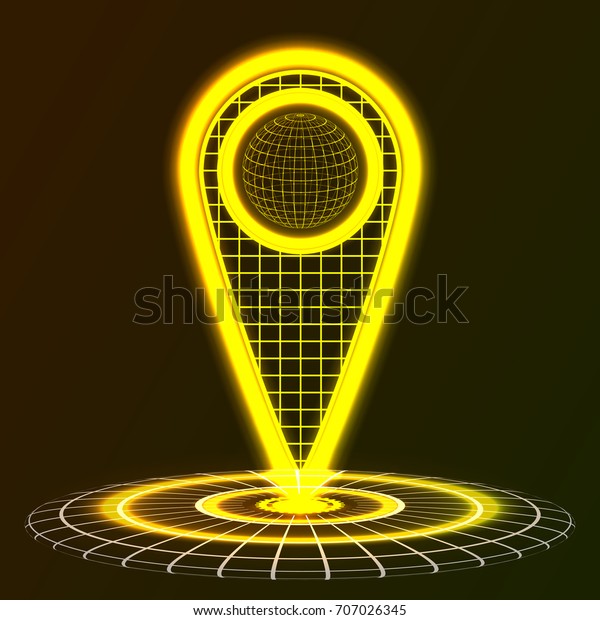 Holographic energy label, globe,\
abstraction, technology. Vector\
illustration.